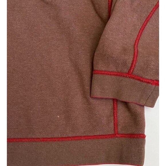 Tommy Bahama Reversible Quarter Zip Pullover Red Brown Size Medium As Is - Picture 5 of 7